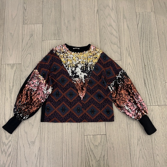 ZARA Patchwork Sequin Top - Picture 5 of 6